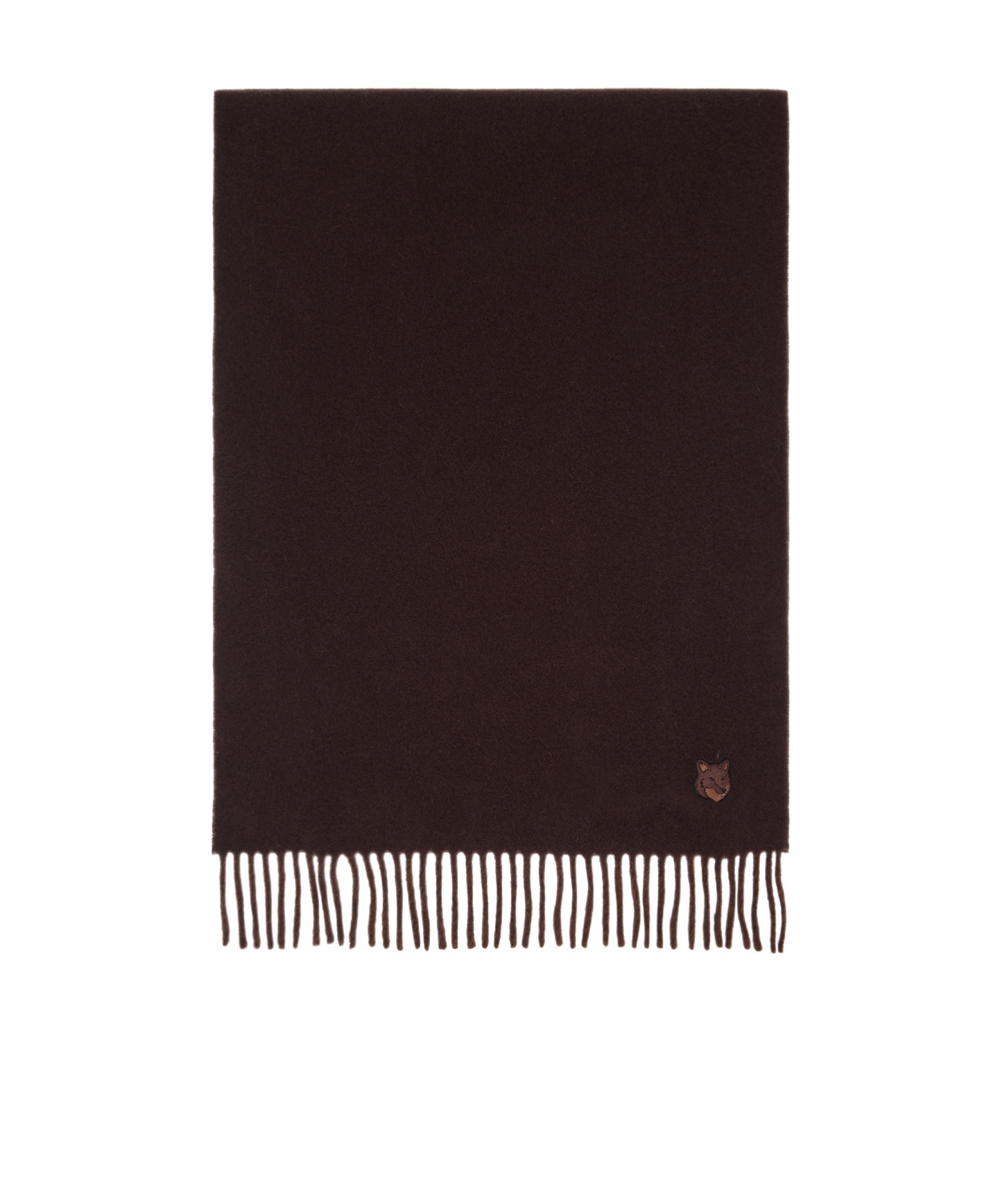 Maison Kitsuné Bold Fox Head Double Face Scarf In Black