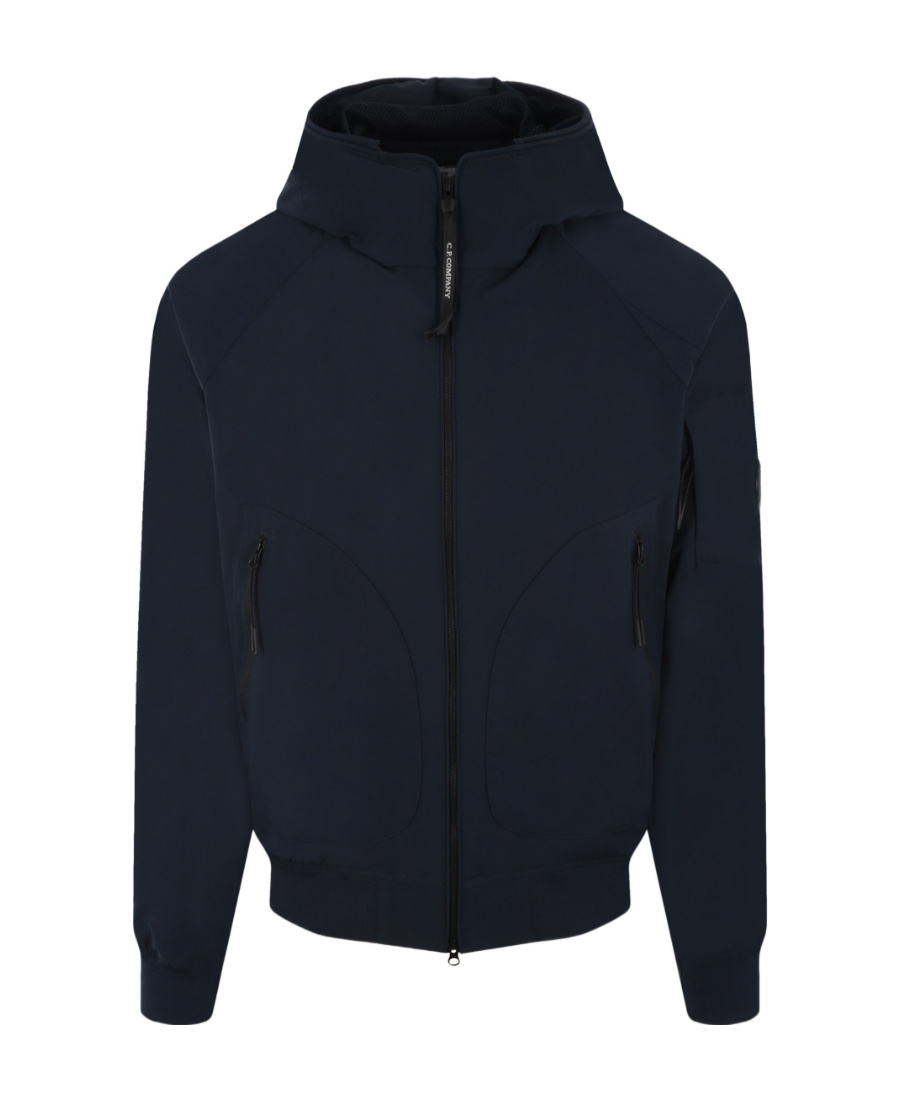 C.p. Company Logo-patch Zip-up Sports Jacket In Black