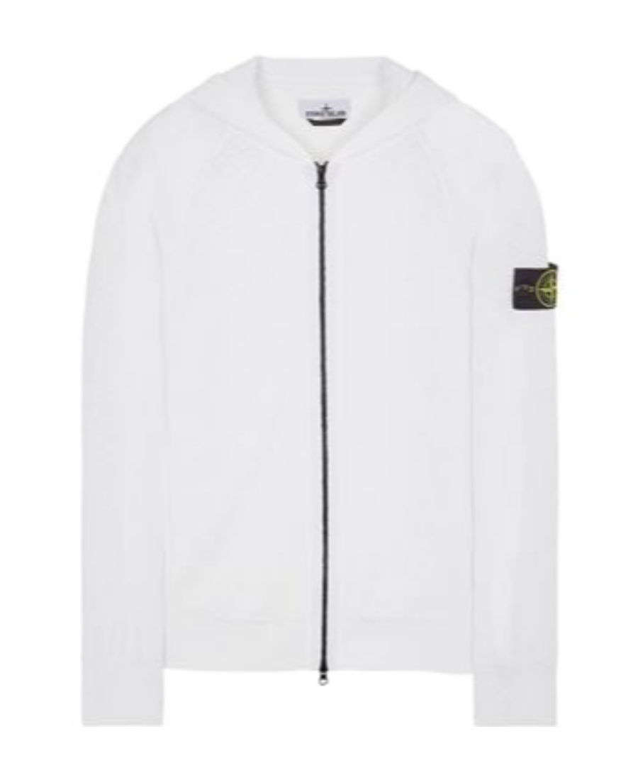 Stone Island Logo And Hat Casual Jacket In White
