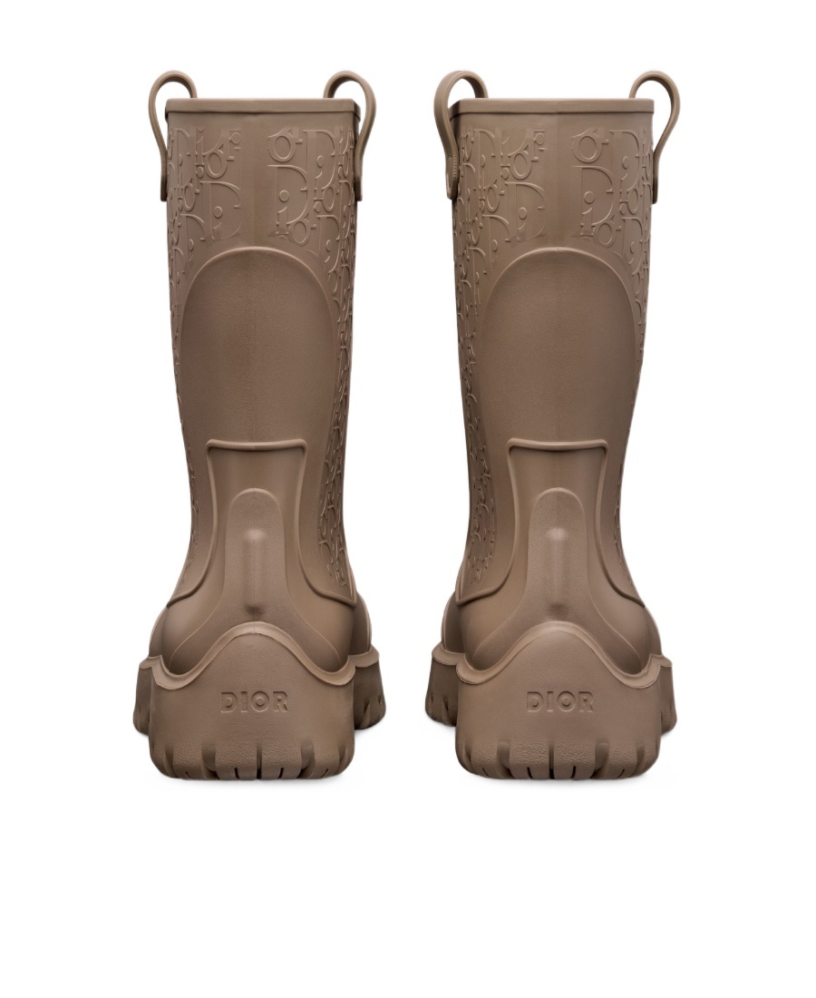 Dior Garden Logo Rain Boots In Brown