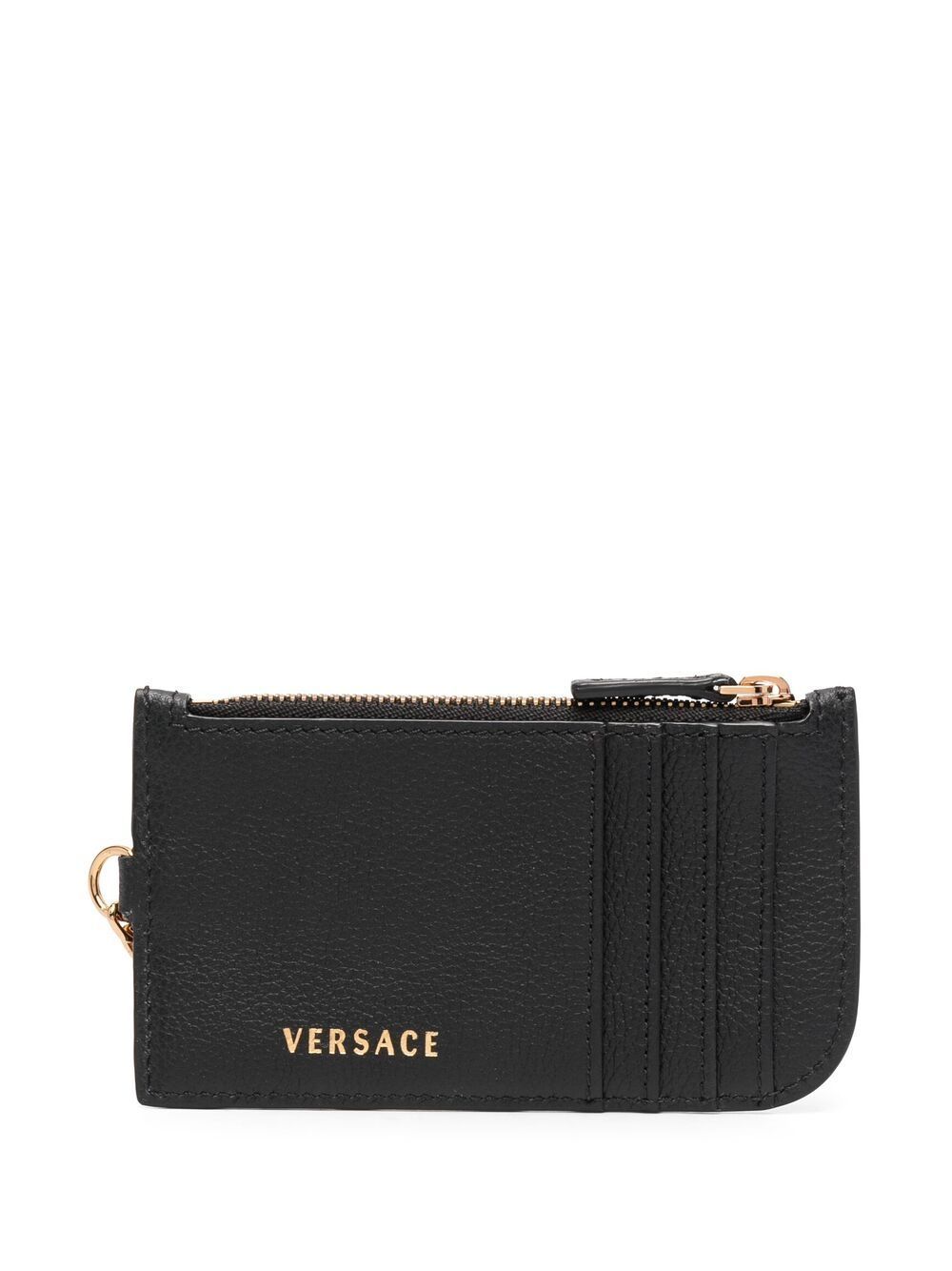 Shop Versace Medusa Head Leather Wallet In Black