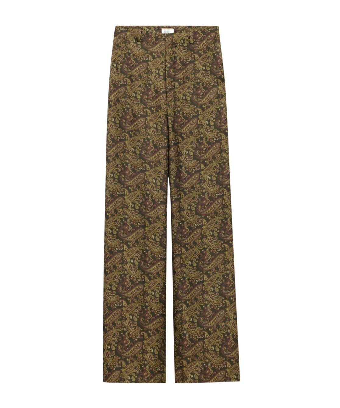Saint Laurent Paisley Print Twill Pants In Green