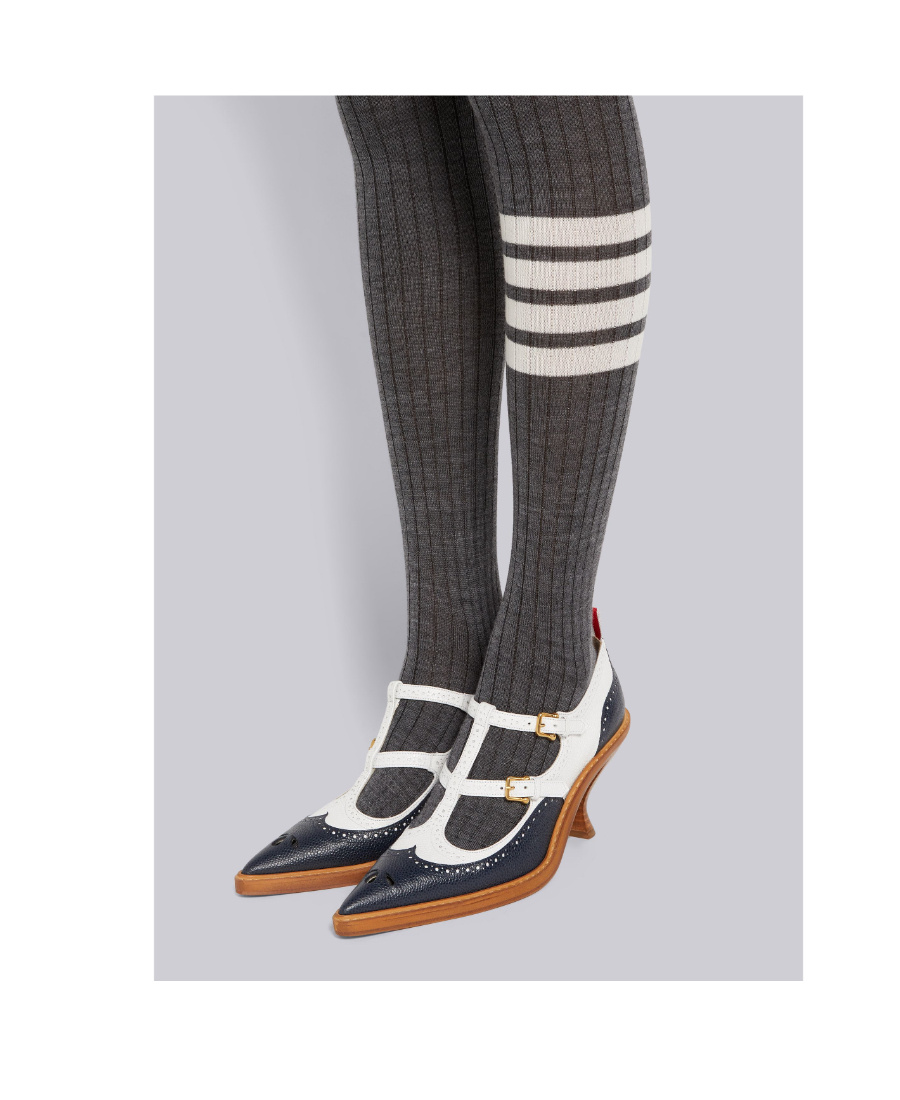 Thom Browne 4-bar Stripe Merino Tights In White