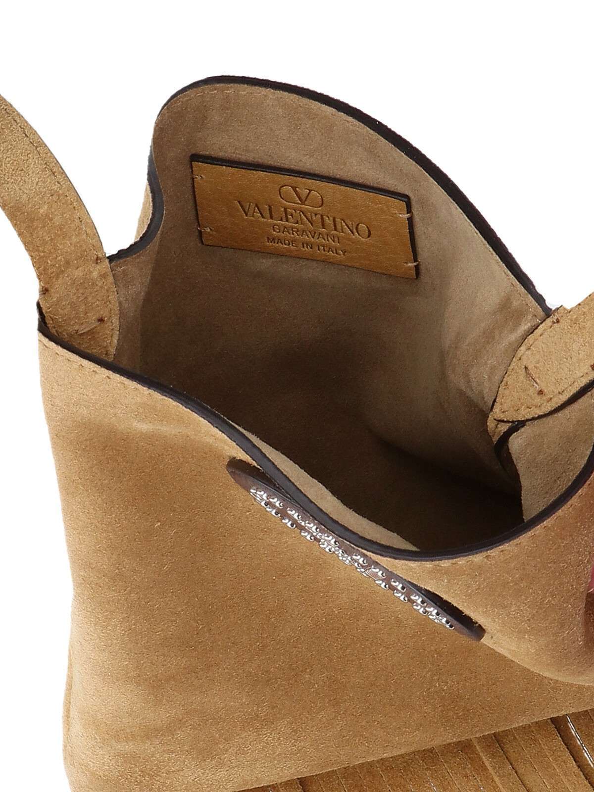 Valentino Tassel Design Shoulder Bag In Nude