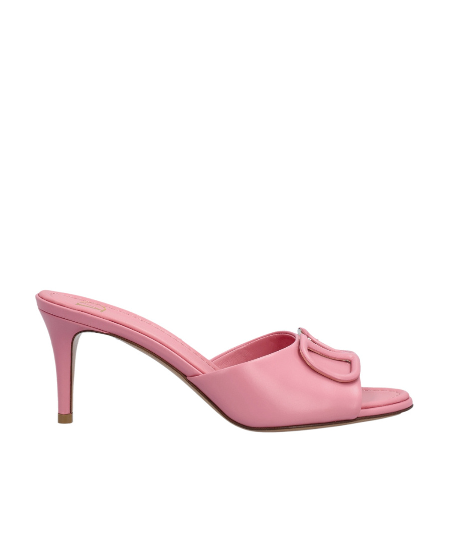 Valentino Pink Vlogo Heeled Sandals In Pink