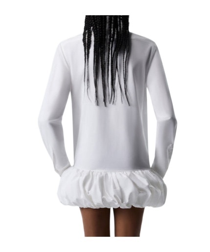 Coperni Pleated Hem Shirt Skirt In Gray