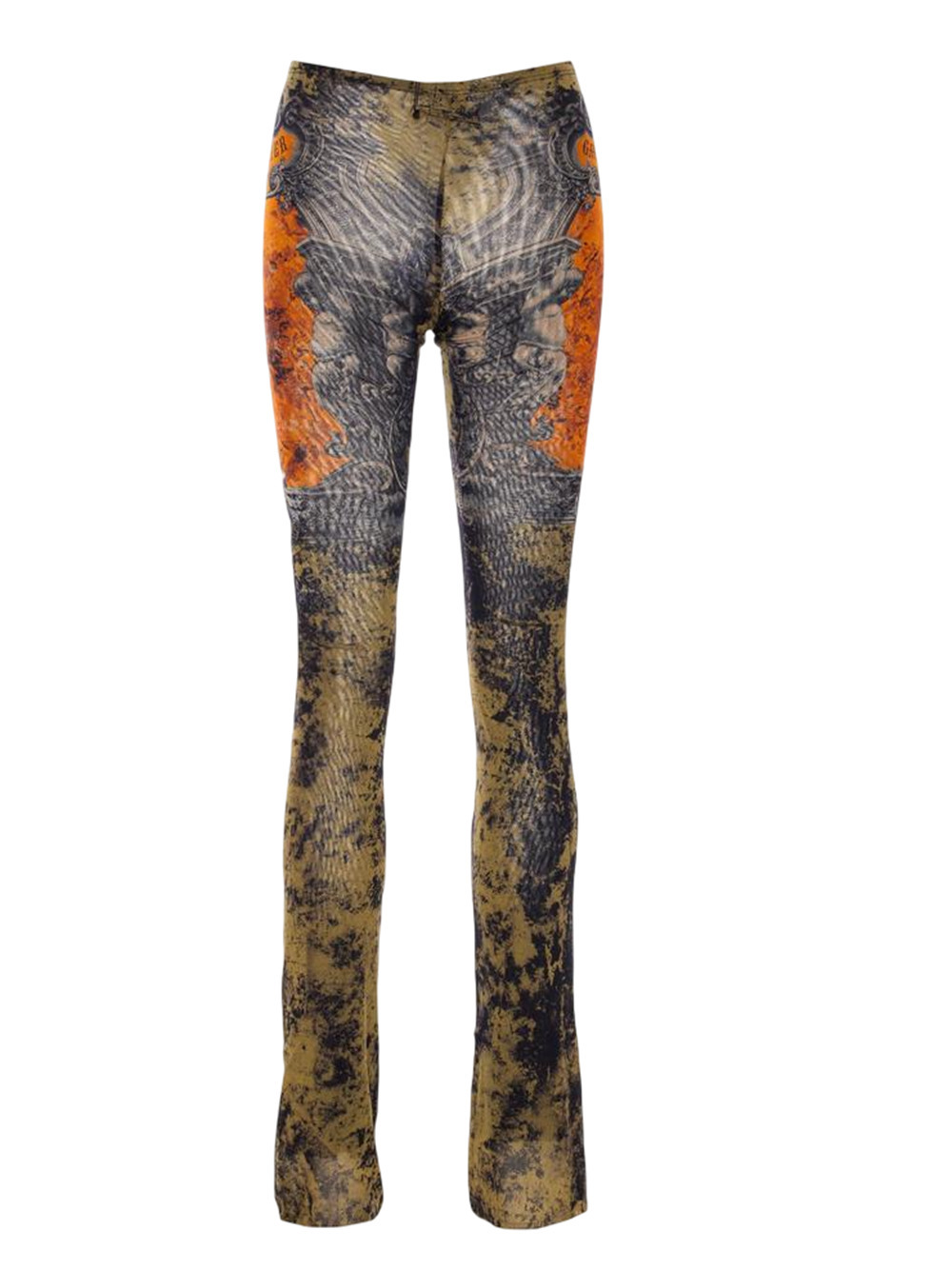 Jean Paul Gaultier Women The Medaillon Print Mesh Trousers In Multi