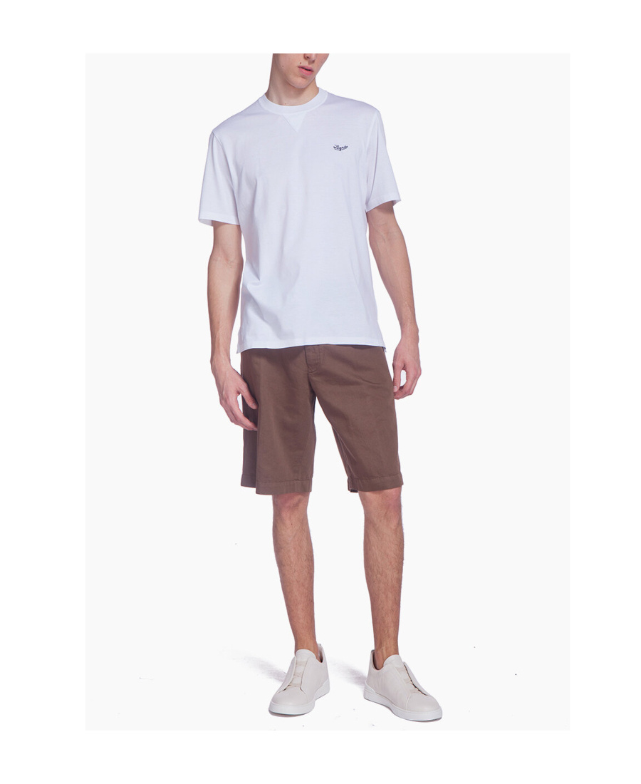 ZEGNA EMBROIDERED LOGO COTTON T-SHIRT