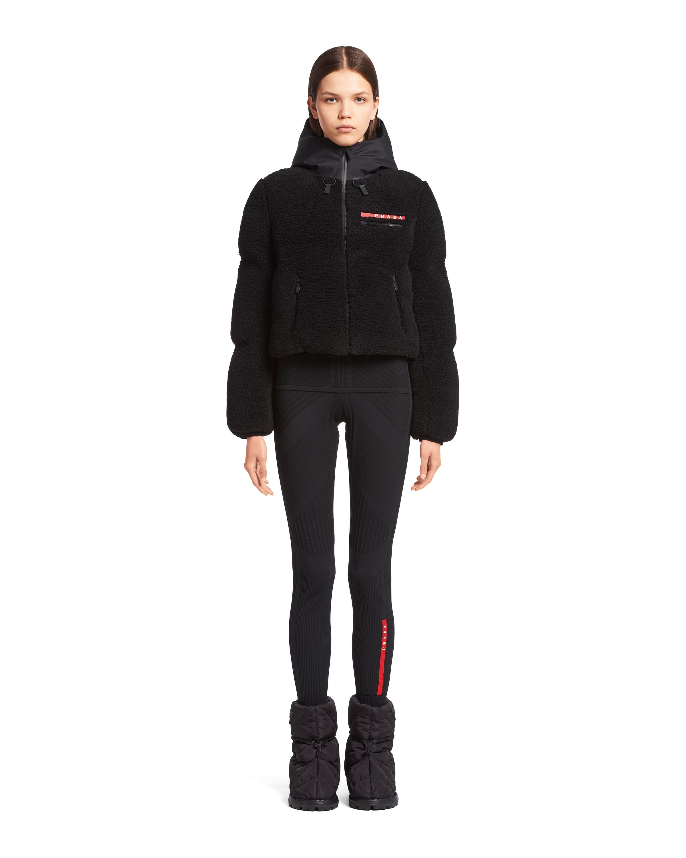PRADA CROPPED RECYCLED FLEECE DOWN JACKET