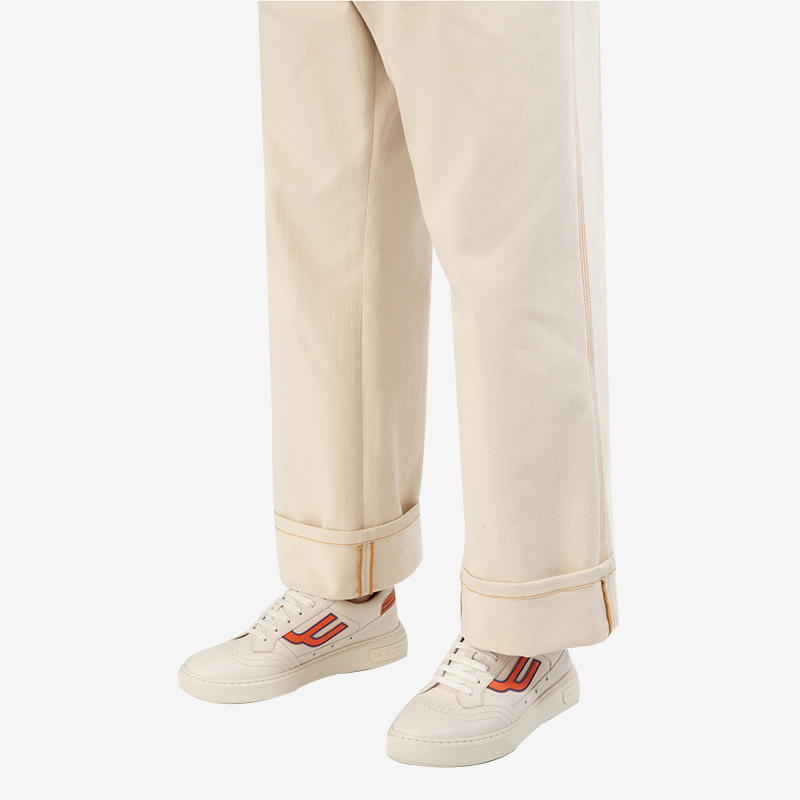 Bally Logo-patch Leather Sneakers In Nude
