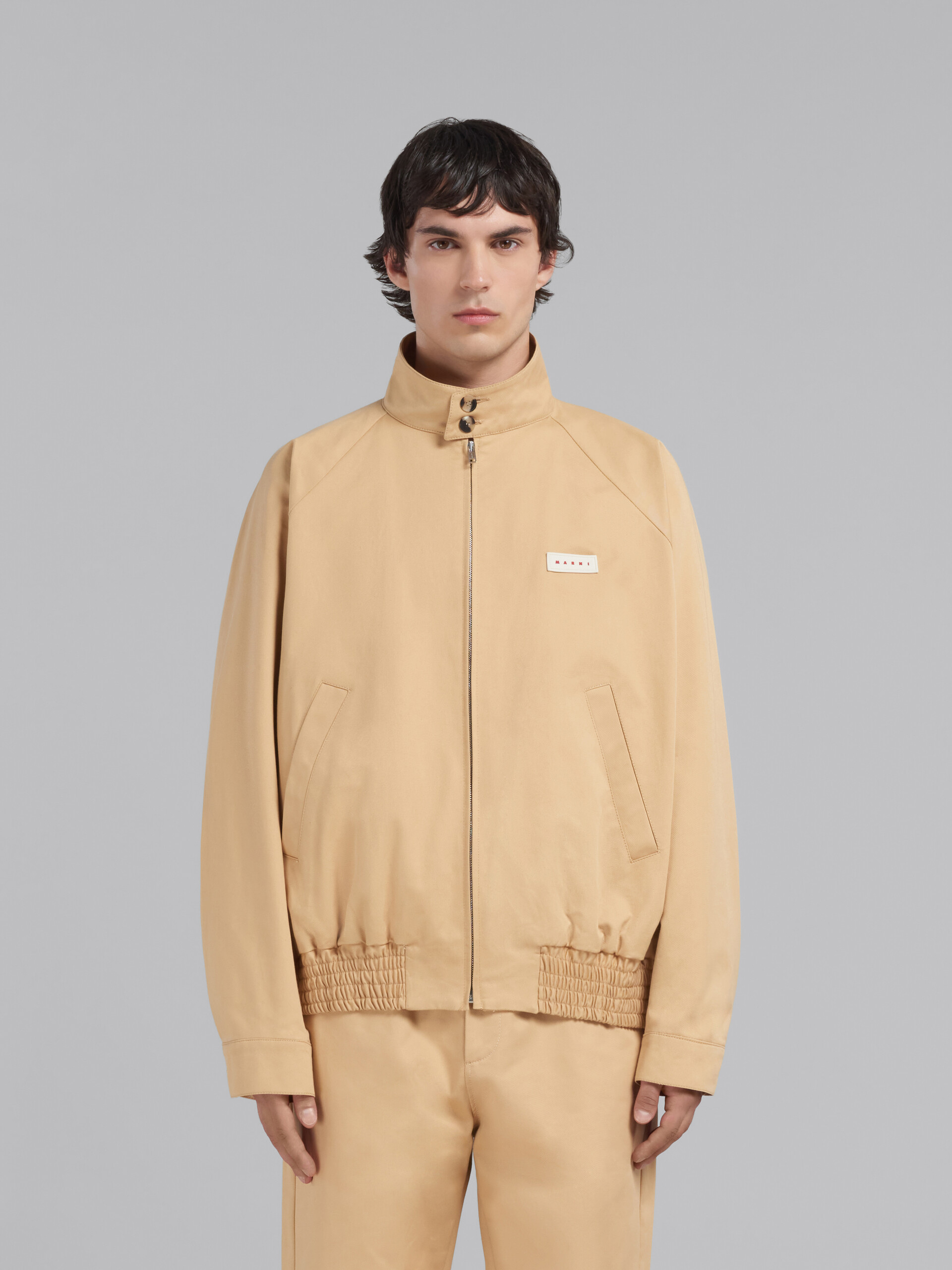 Shop Marni Beige Bio Gabardine Oversized Bomber In Nude