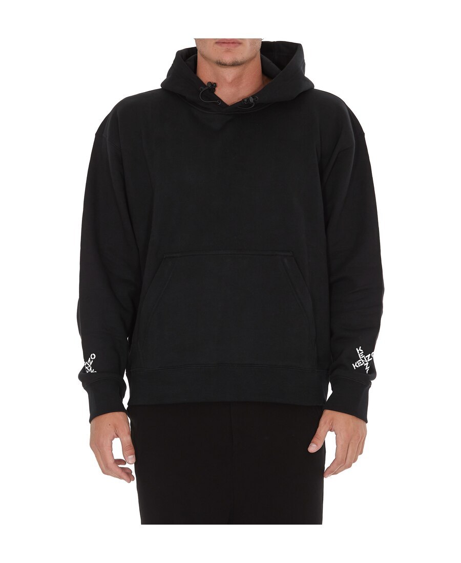 Kenzo Logo-print Hoodie In Black