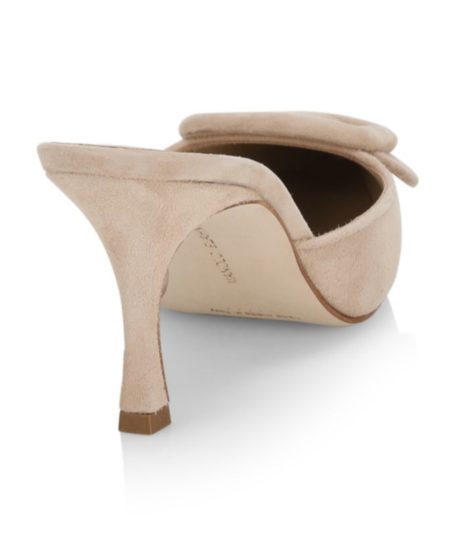 Manolo Blahnik Beige Maysale Mules In Nude