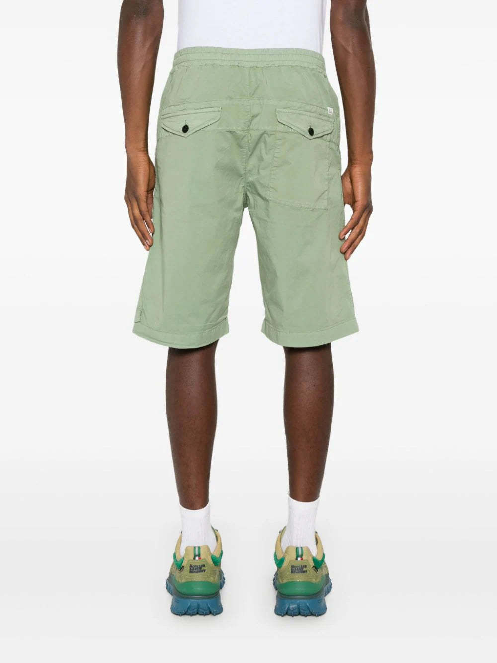C.p. Company Sage Green Twill Stretch Shorts In Green