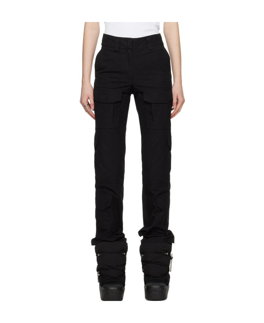 Givenchy Fine-check-pattern Cargo Trousers In Black
