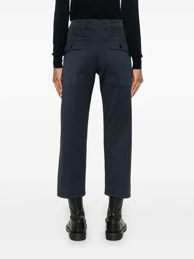 Aspesi Cropped Trousers In Blue