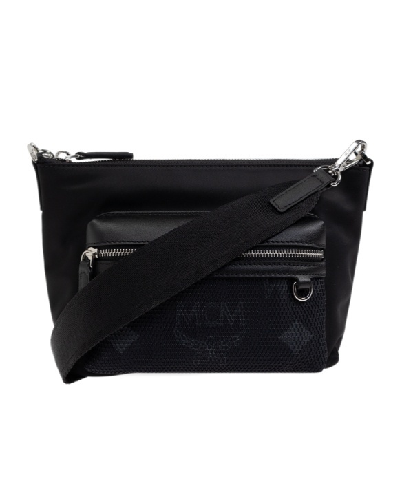 Mcm Zippered Shoulder Bag In Black