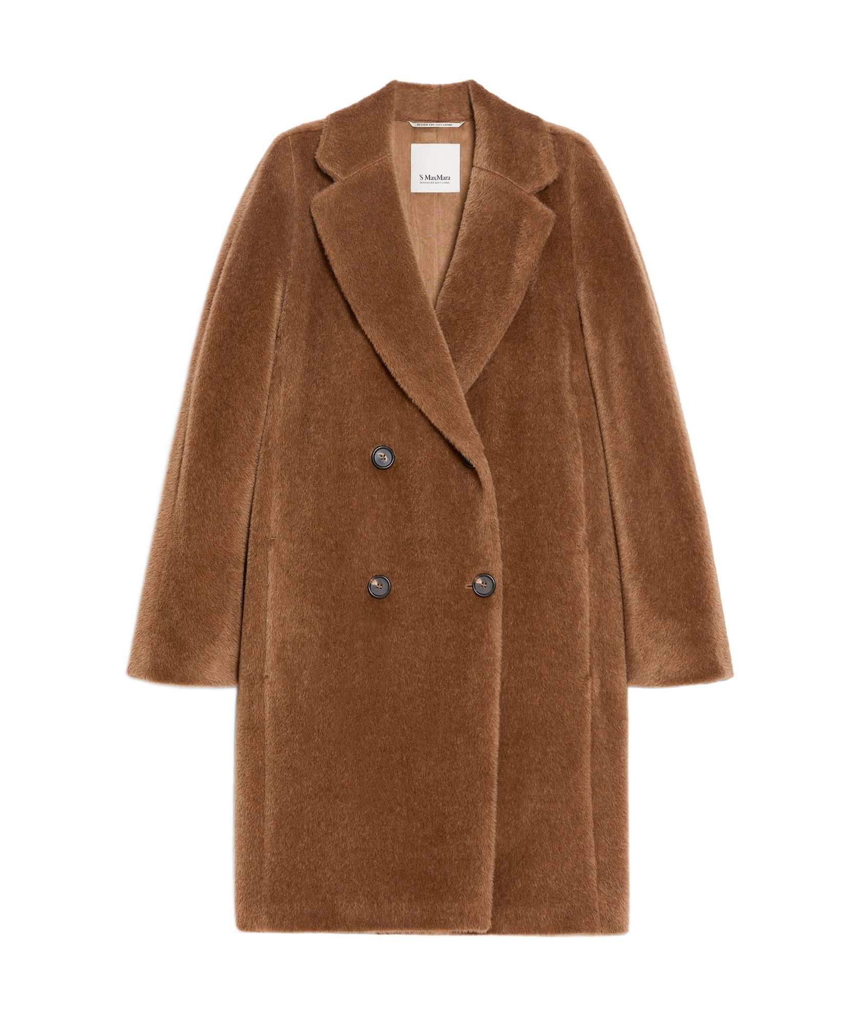 Max Mara Wool Double-breasted Coat In Brown