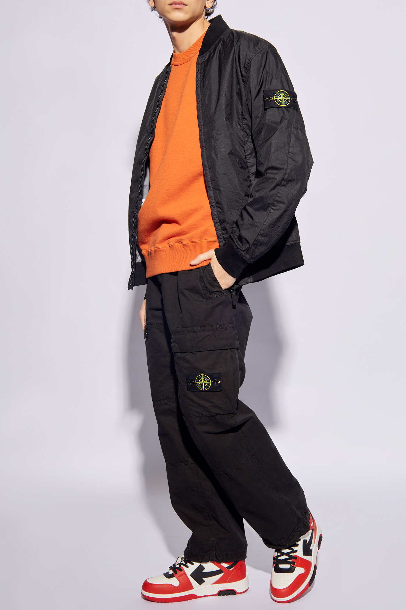 Stone Island Sweatshirt Orange Cotton In Orange
