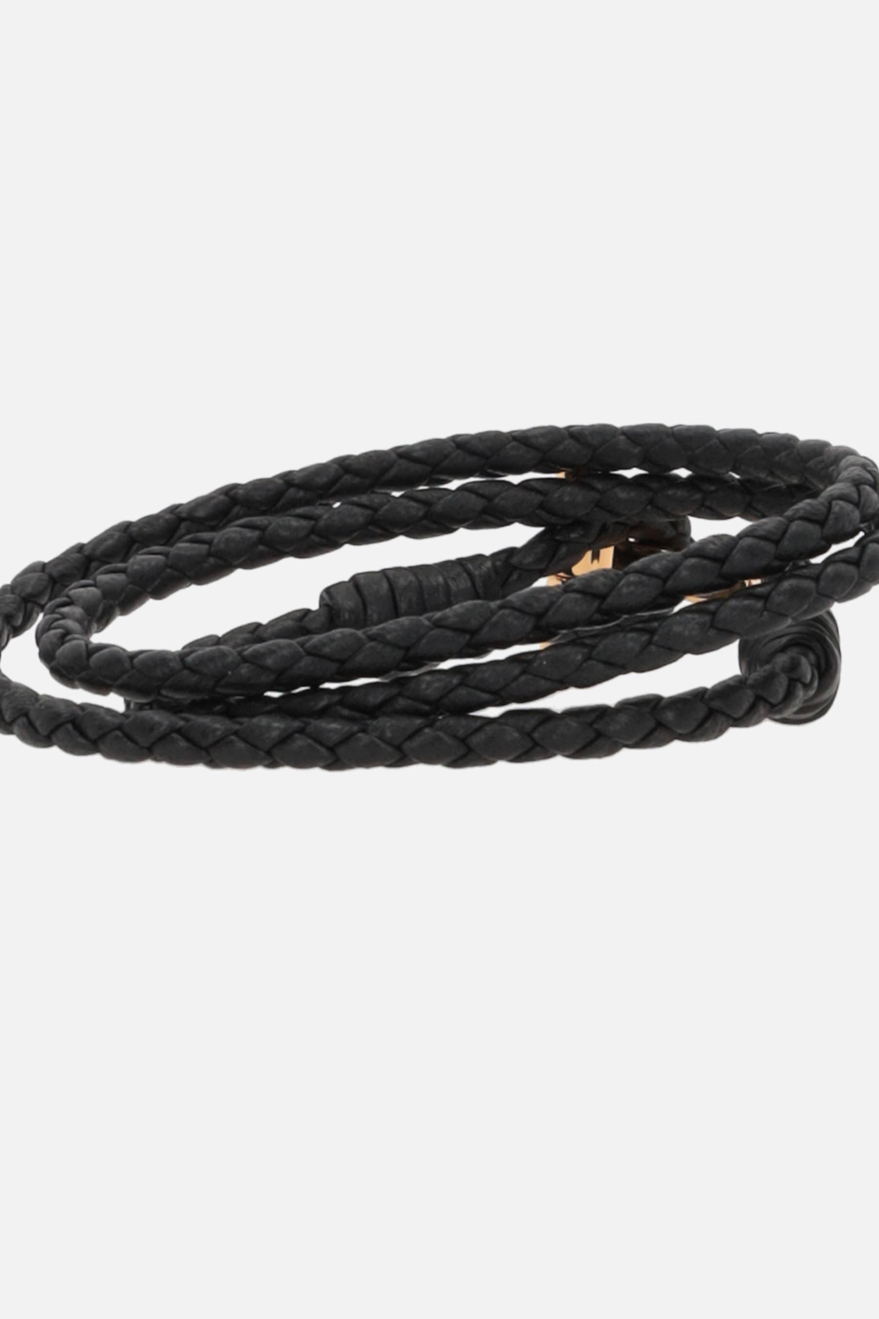 Tom Ford T-logo Braided Bracelet In Black