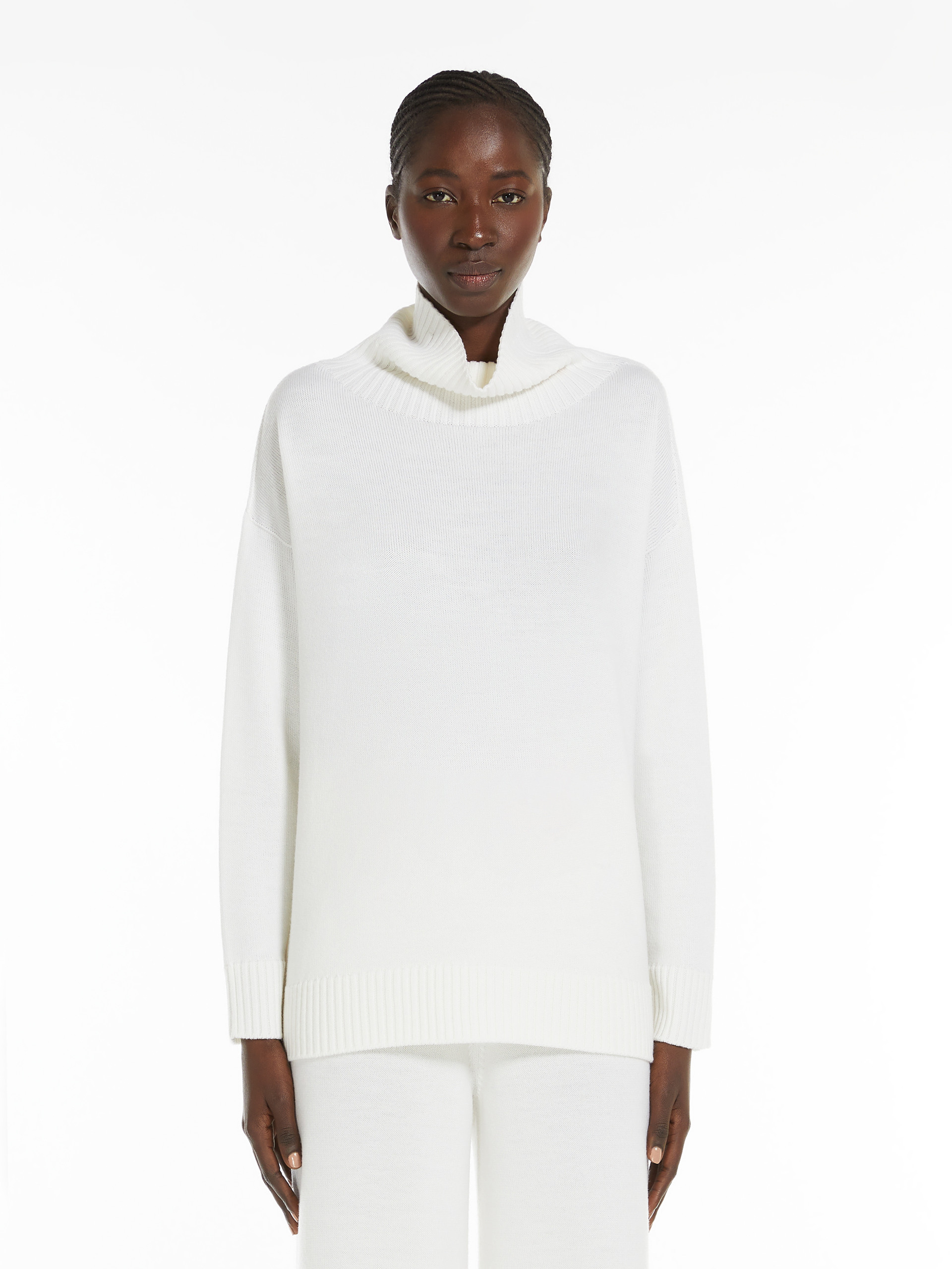 Max Mara Wool Knitted Sweater In White
