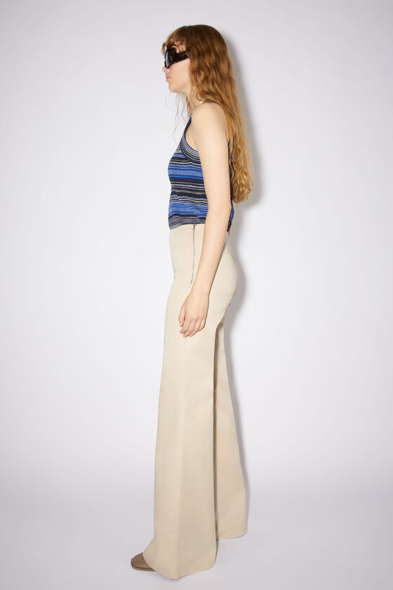 Acne Studios Flared Stretch-cotton Trousers In Nude