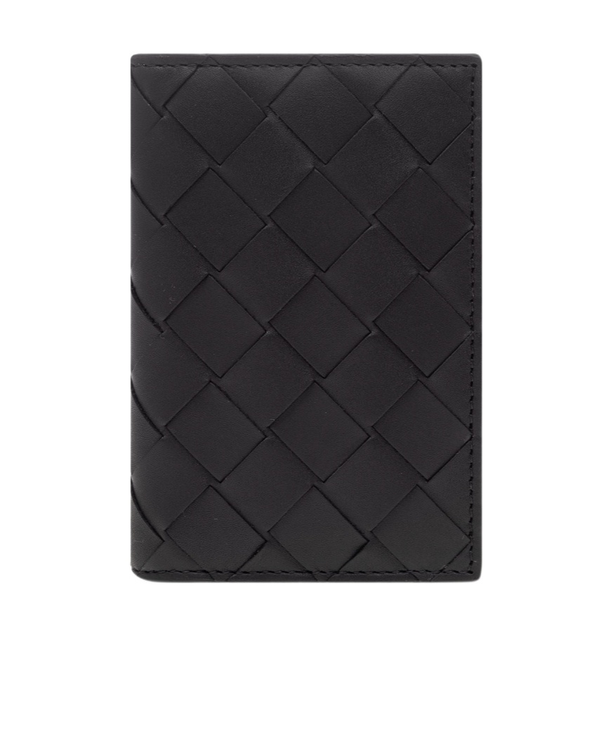 Bottega Veneta Intrecciato Medium Bi-fold Wallet With L-zip In Black