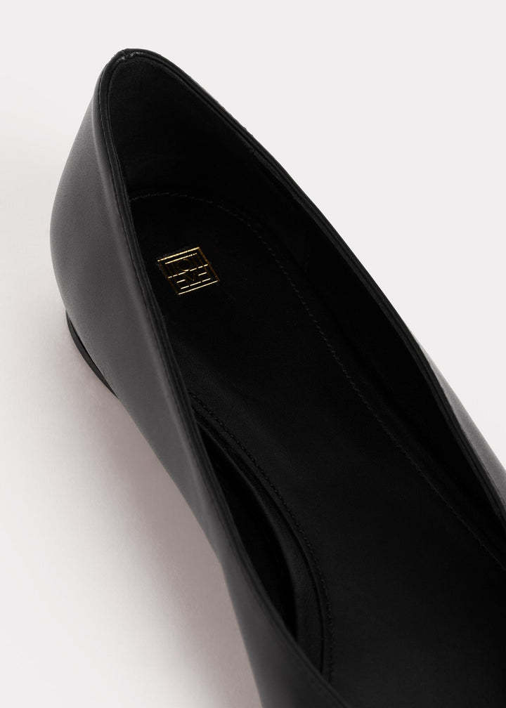 Shop Totême The Asymmetric Ballerina Shoes In Black