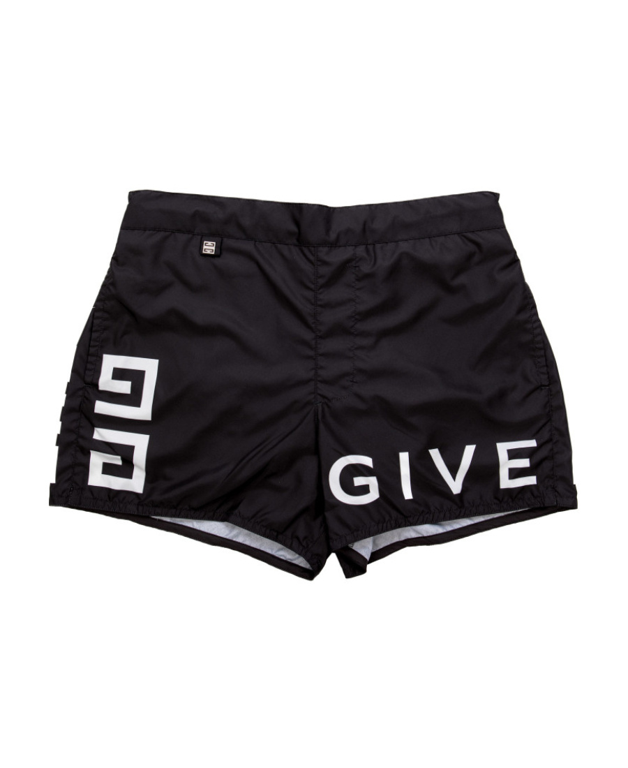 Givenchy Logo-print Elasticated-waist Swim Shorts In Black