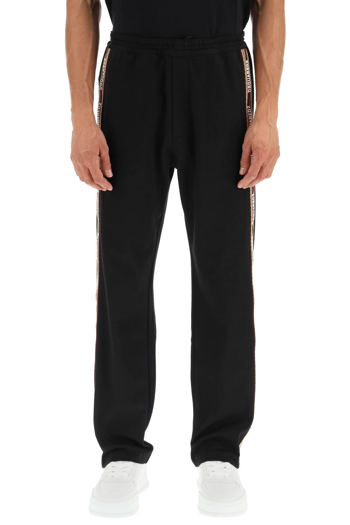 Dsquared2 Logo-print Cotton Track Pants In Black