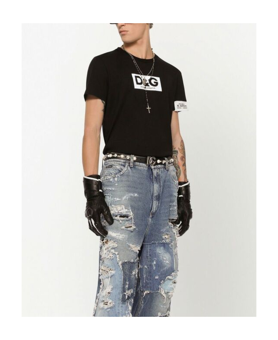 Dolce & Gabbana Logo-decorated T-shirt In Black