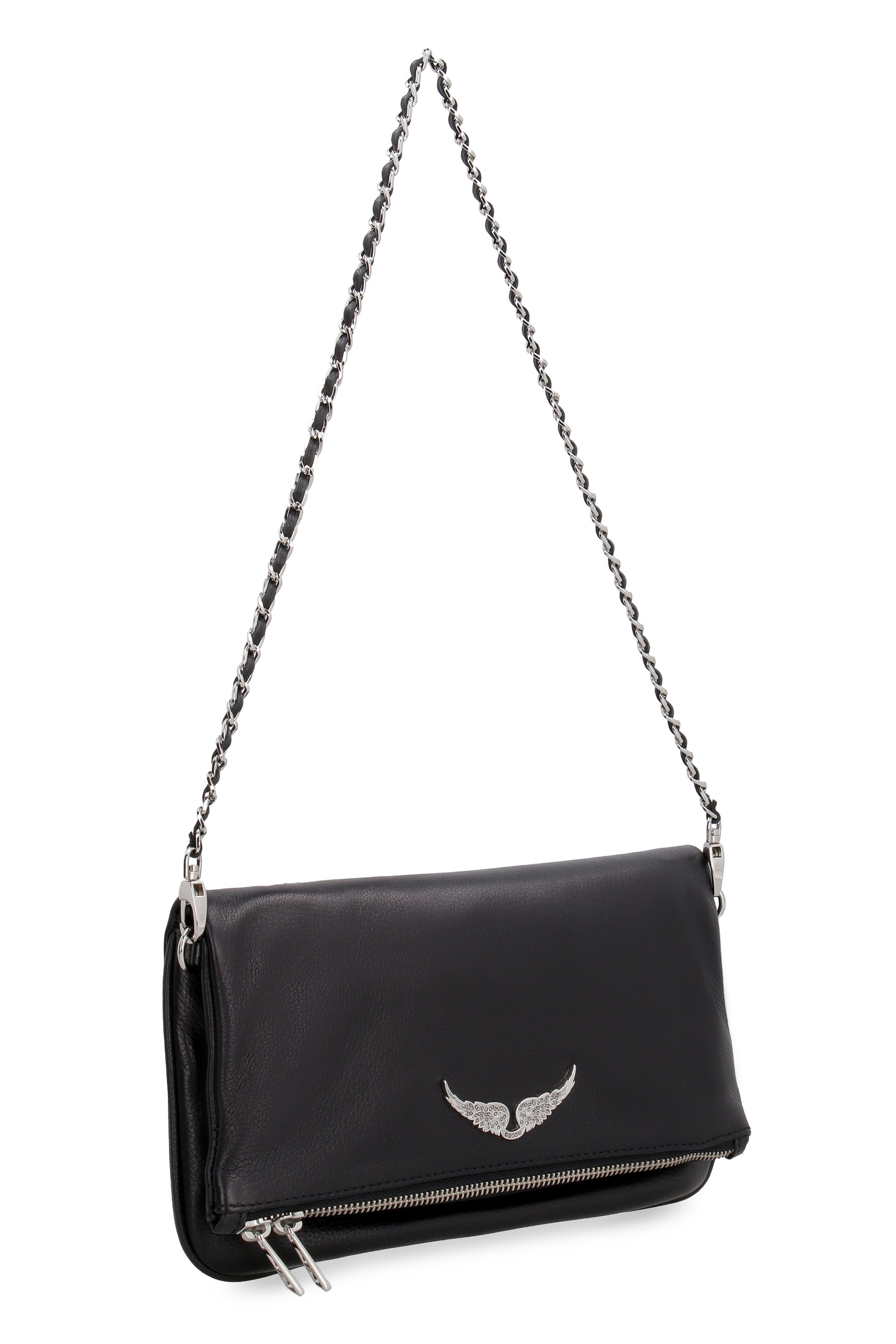 Zadig & Voltaire Foldover Zipped Clutch In White