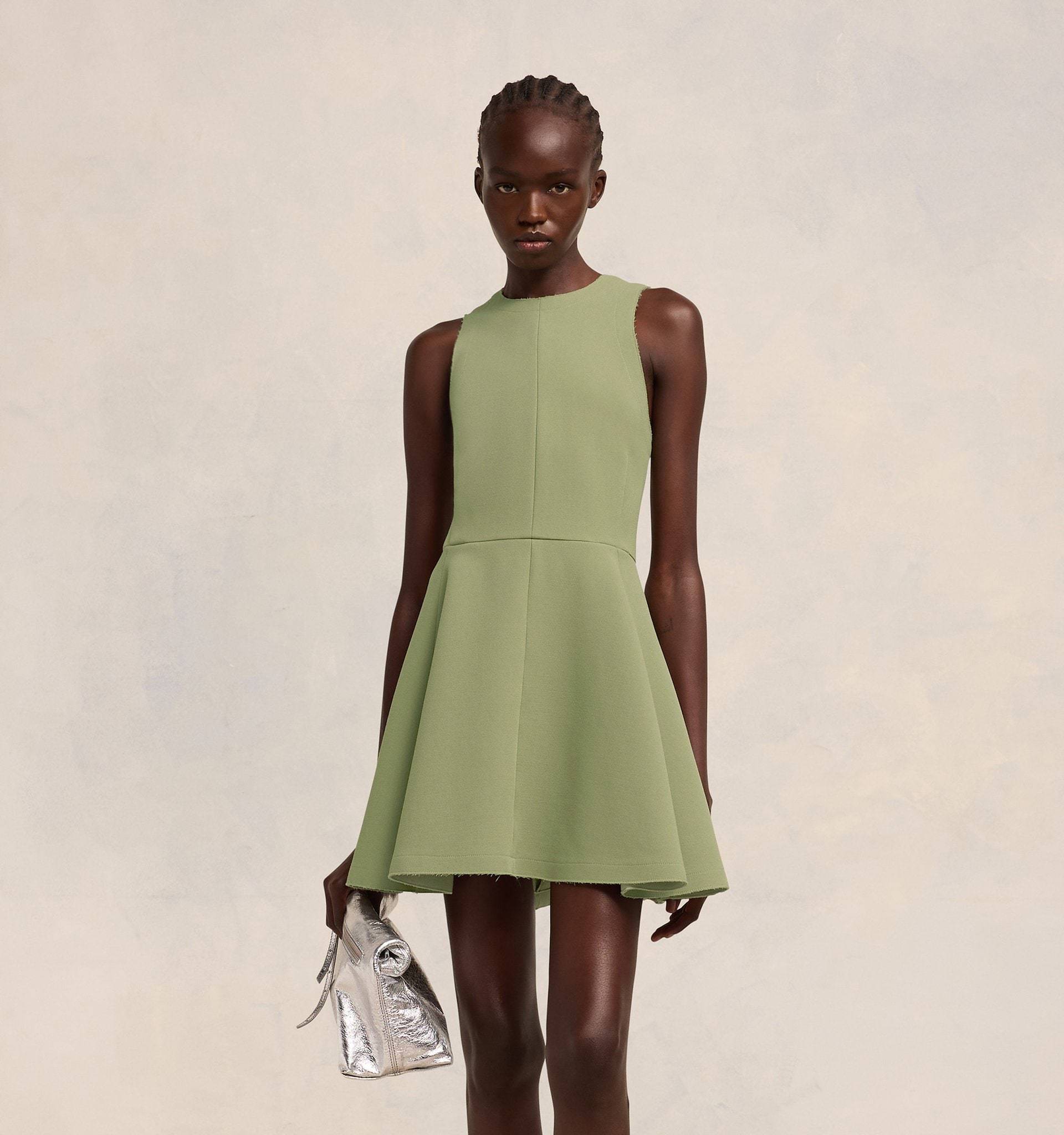 Ami Alexandre Mattiussi Virgin-wool Skater Minidress In Nude