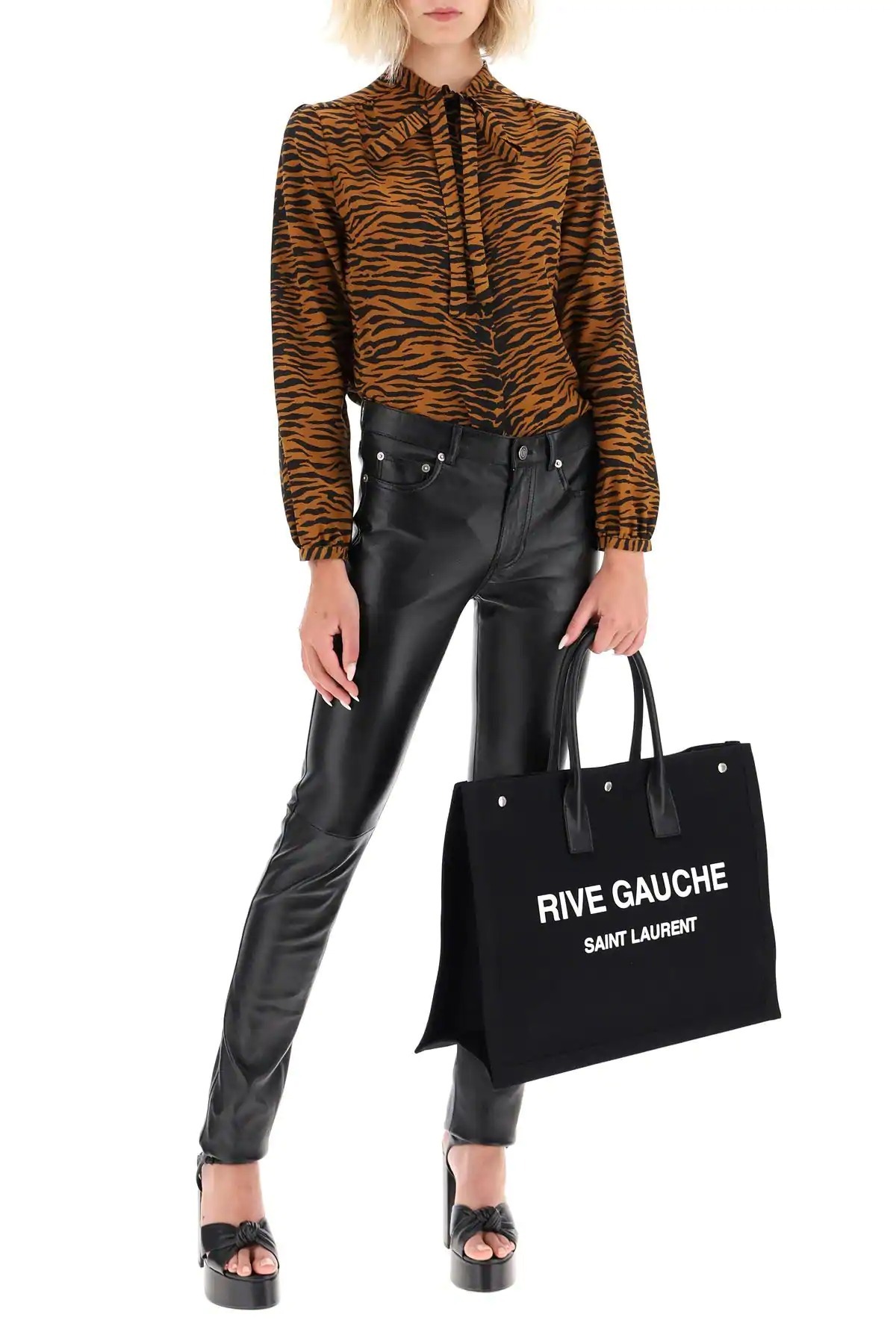 Saint Laurent Rive Gauche Tote Bag In Black