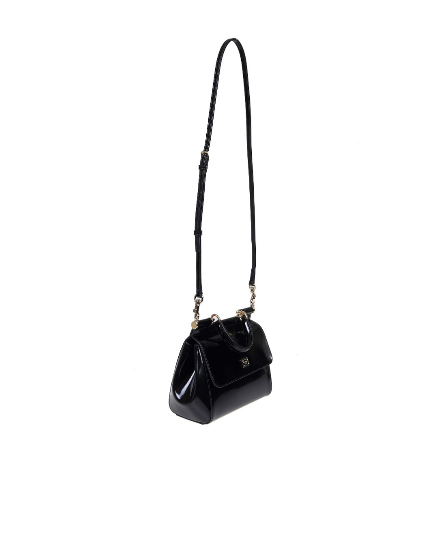 Dolce & Gabbana Sicily Leather Crossbody Bag In Black