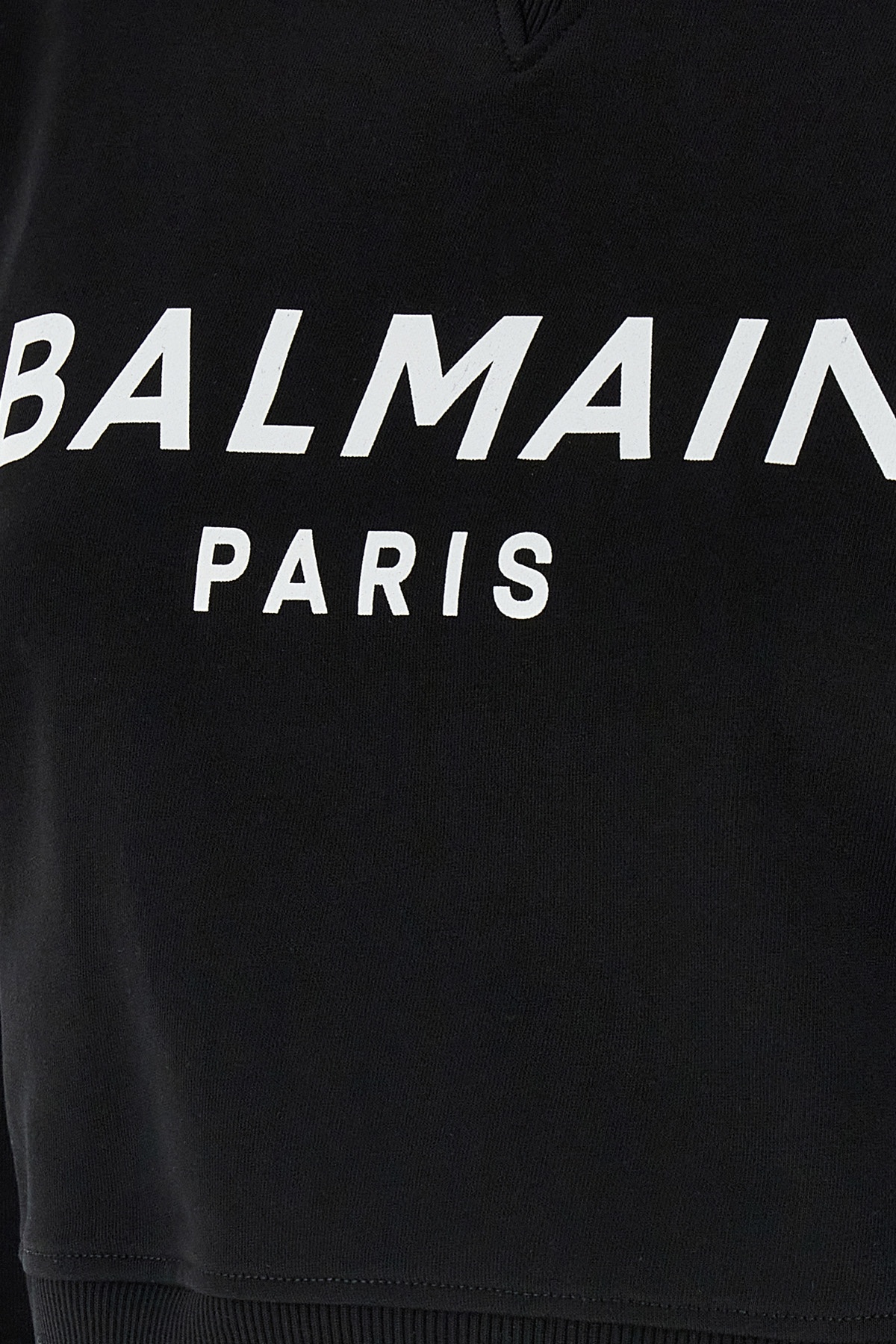 Balmain Women Logo Organic Cotton Cropped Sweatshirt In Black
