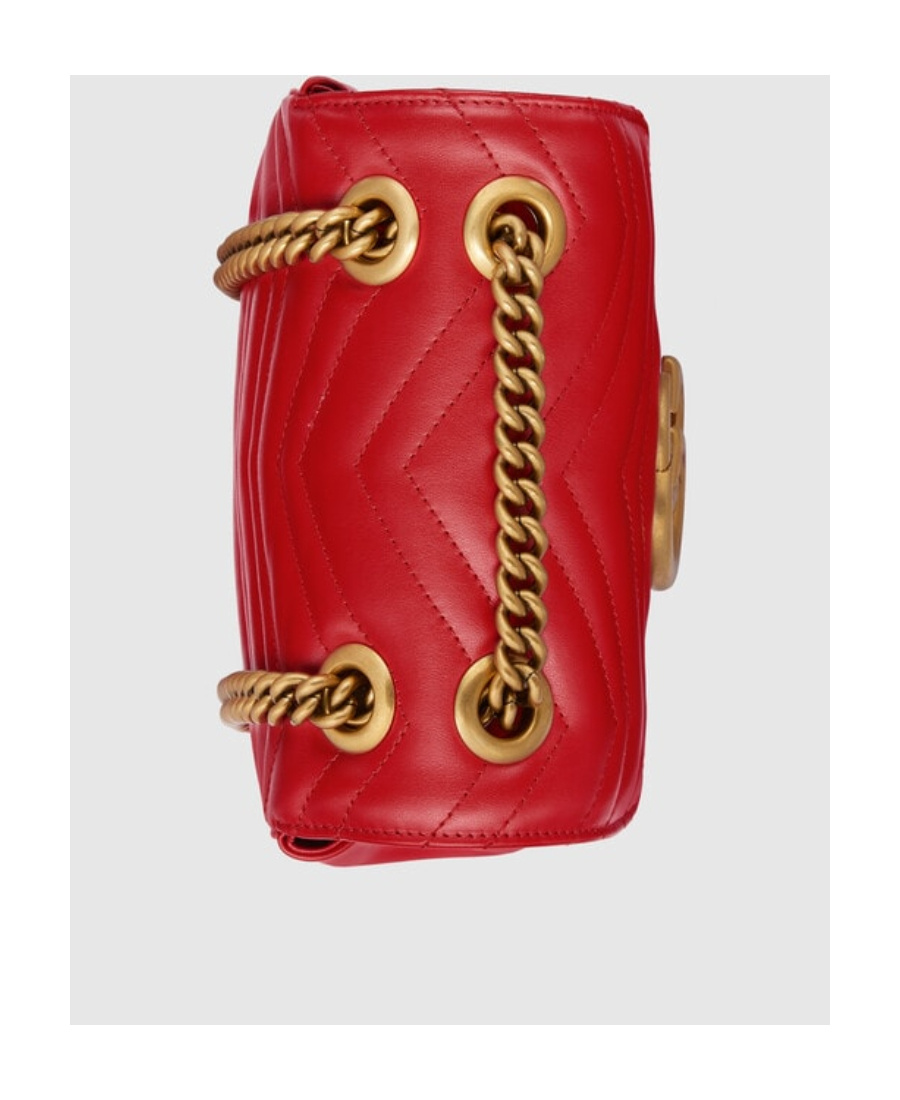 Gucci Mini Gg Marmont Shoulder Bag In Red