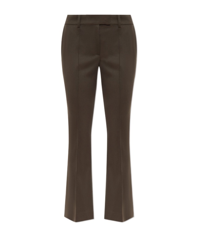 Attico Tailored Brown Pants With Concealed Closure In Brown