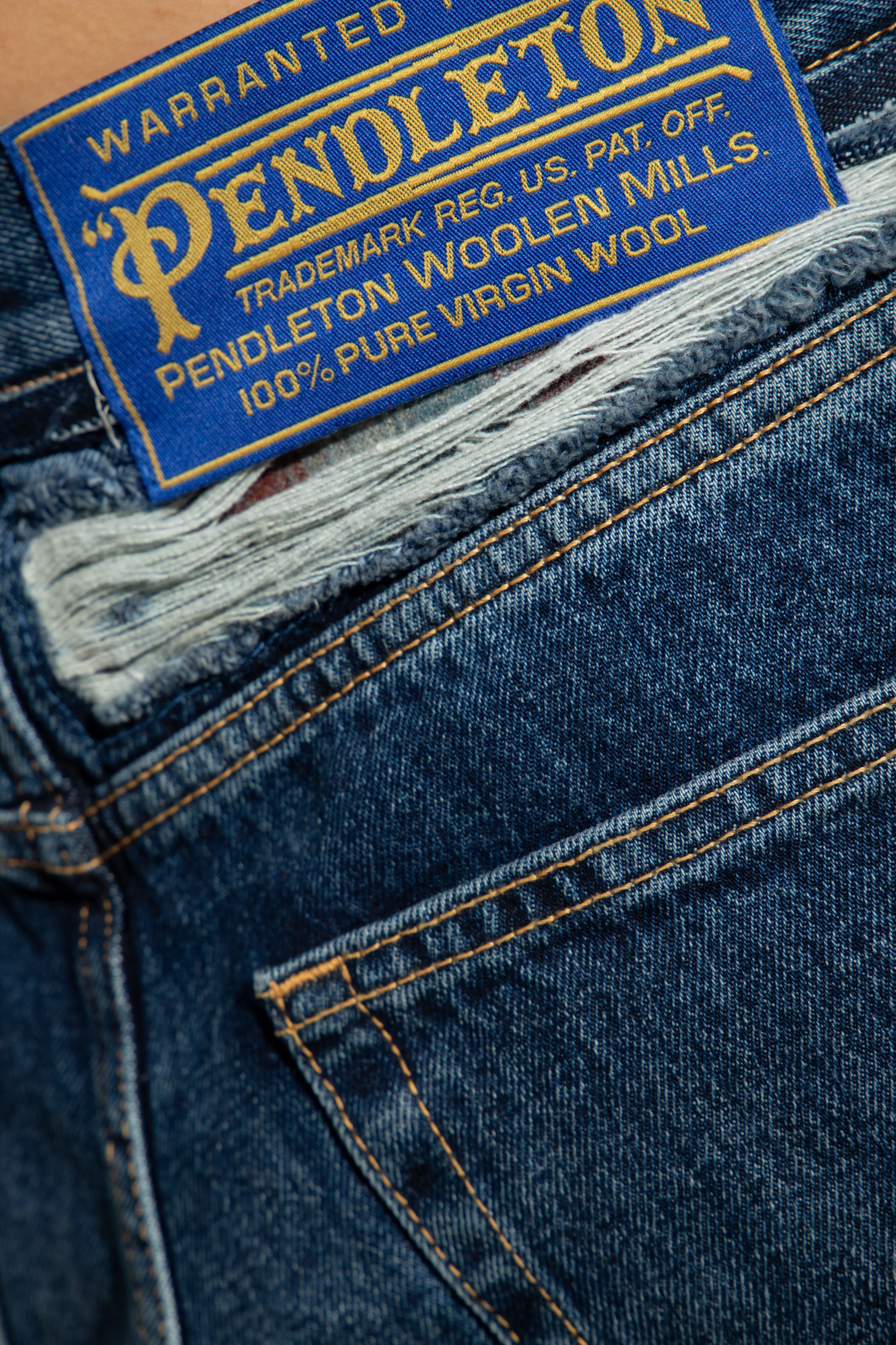 Maison Margiela Logo-patch Ripped-detailing Wide-leg Jeans In Blue