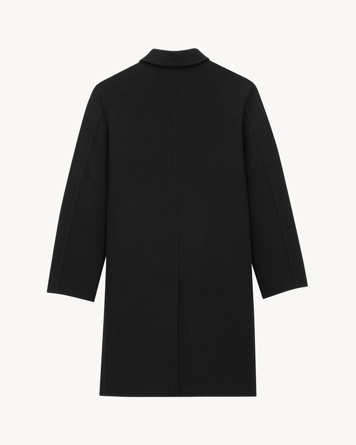 Saint Laurent Coat In Double-face Wool In Black