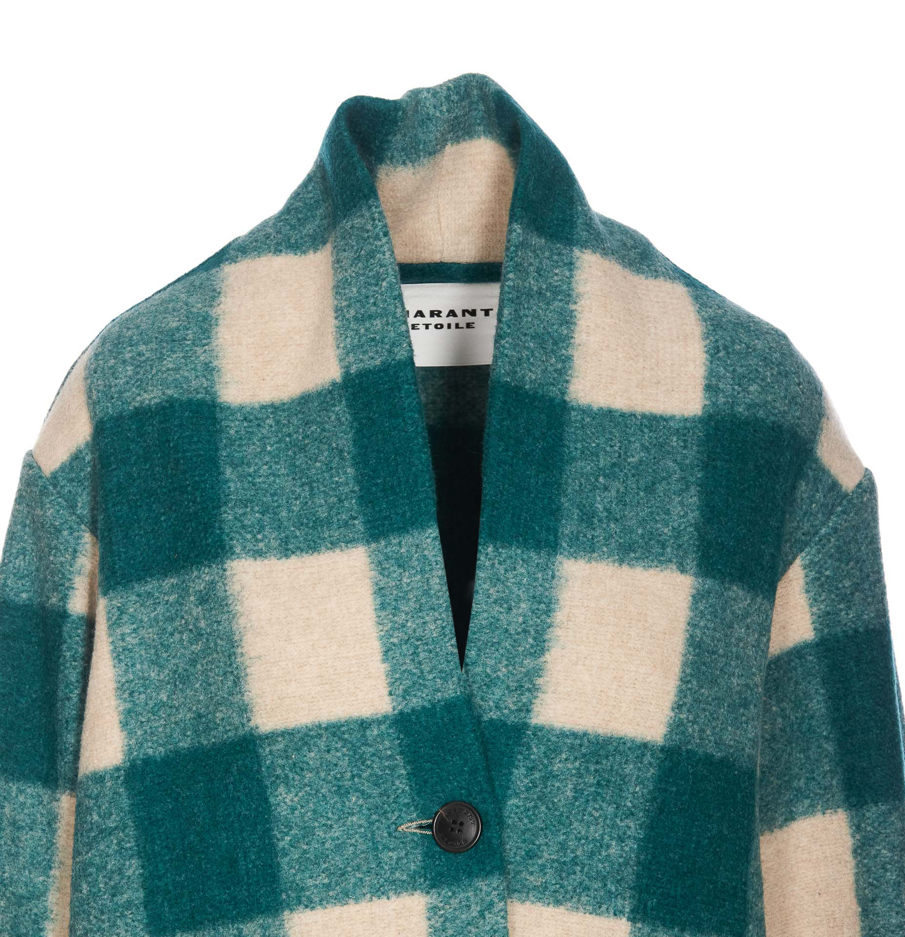 Isabel Marant Étoile Gabriel Checked Felted Coat In Blue