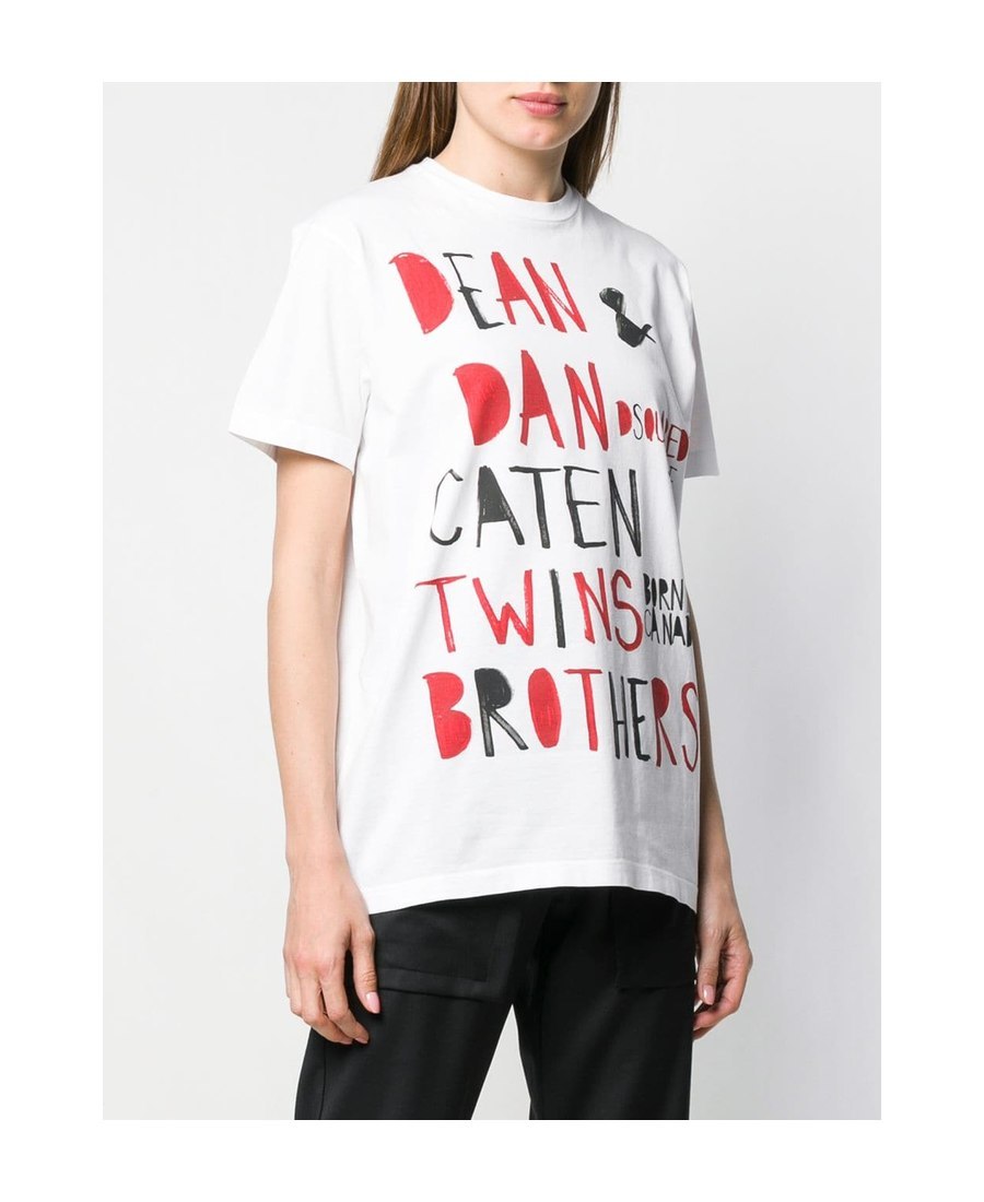 Dsquared2 Graphic Slogan T-shirt In White