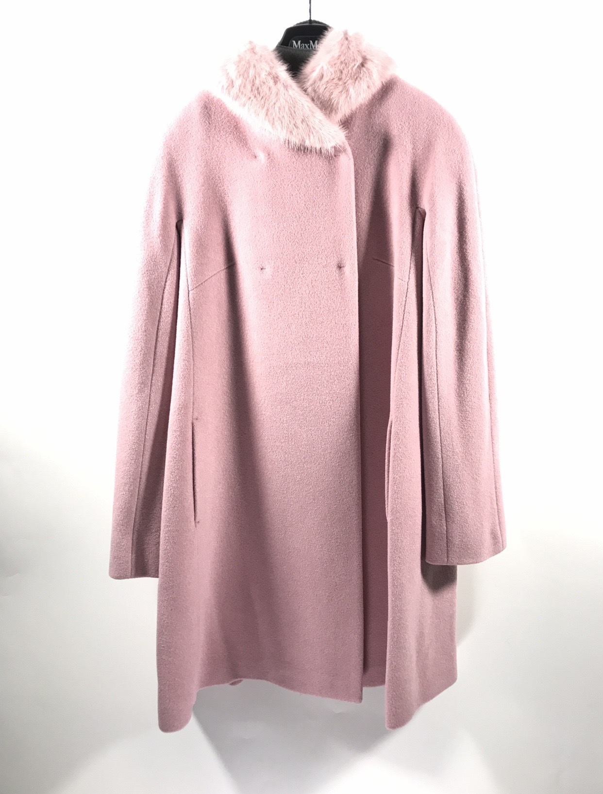 Max Mara Long-sleeved Coat In Pink