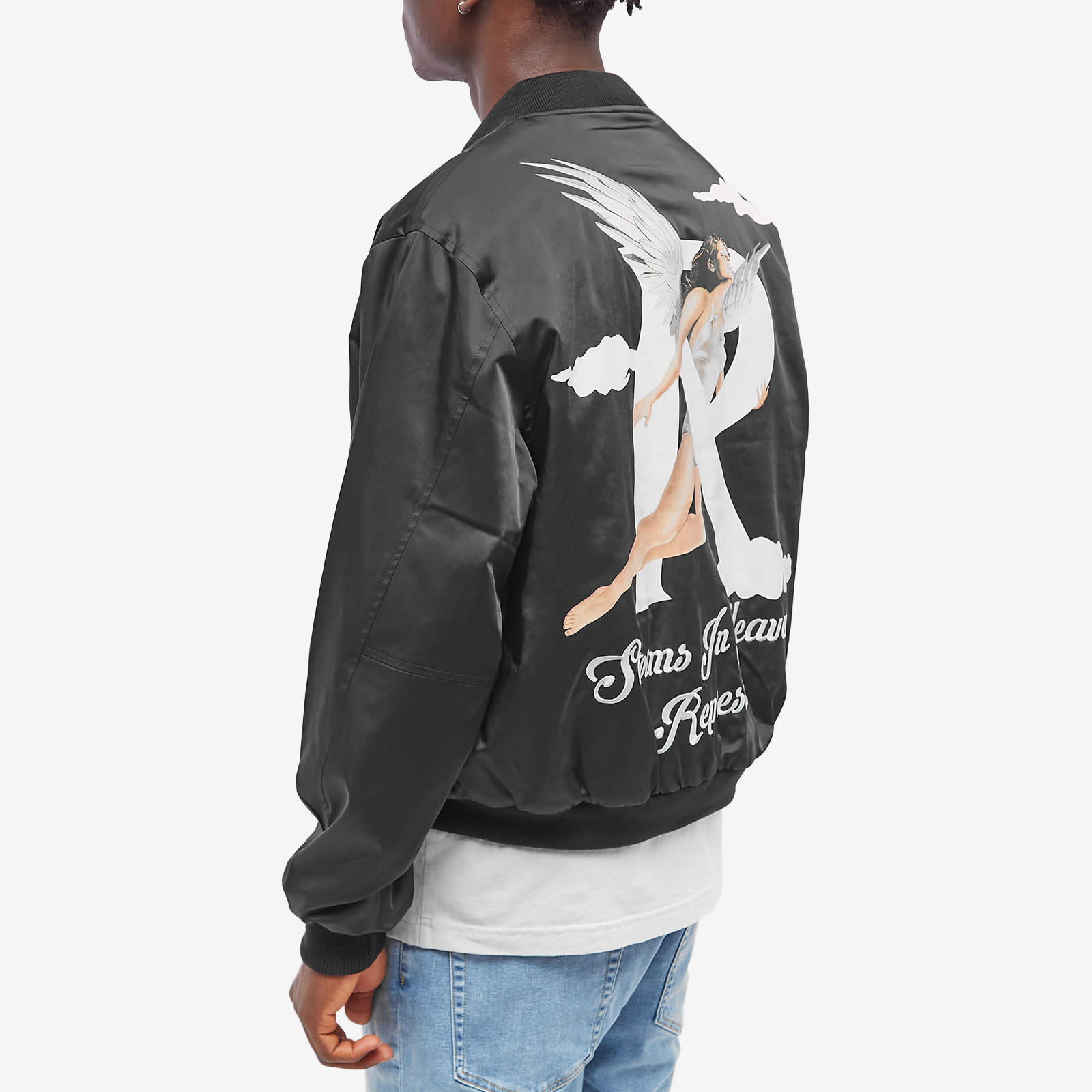 REPRESENT STORMS IN HEAVEN PRINTED BOMBER JACKET