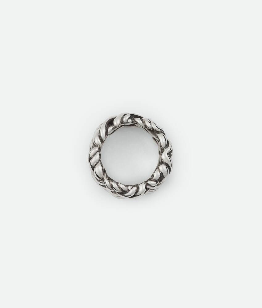 Bottega Veneta Woven Pattern Ring In Black