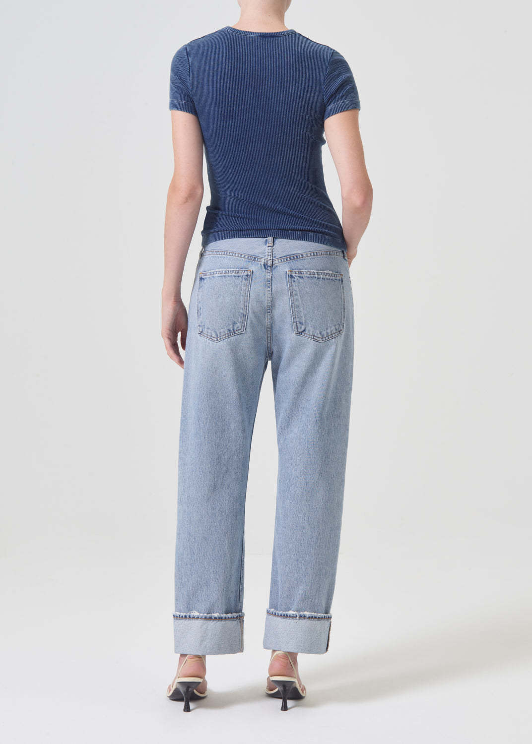 Agolde Fran Low Slung Straight Jean In Force In Gray