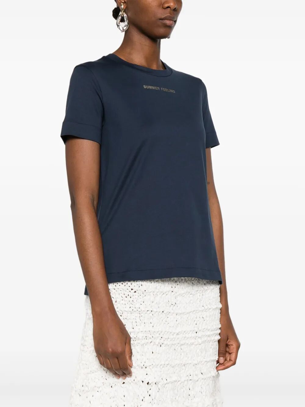 Max Mara Short-sleeved T-shirt In Navy Blue