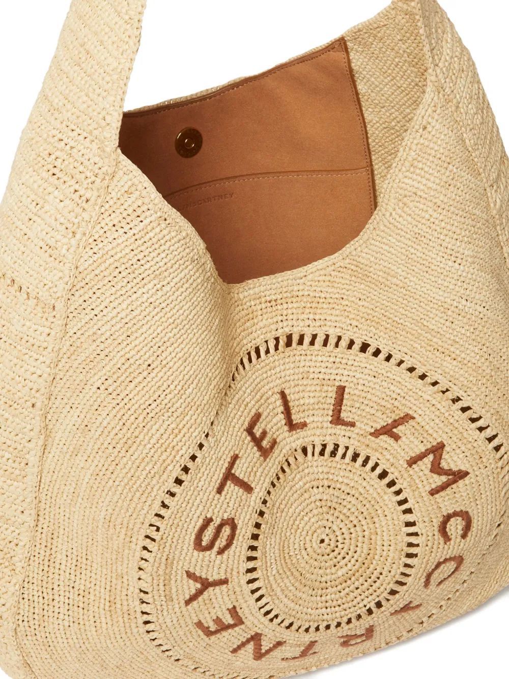 Stella Mccartney Logo Raffia Slouchy Medium Tote Bag