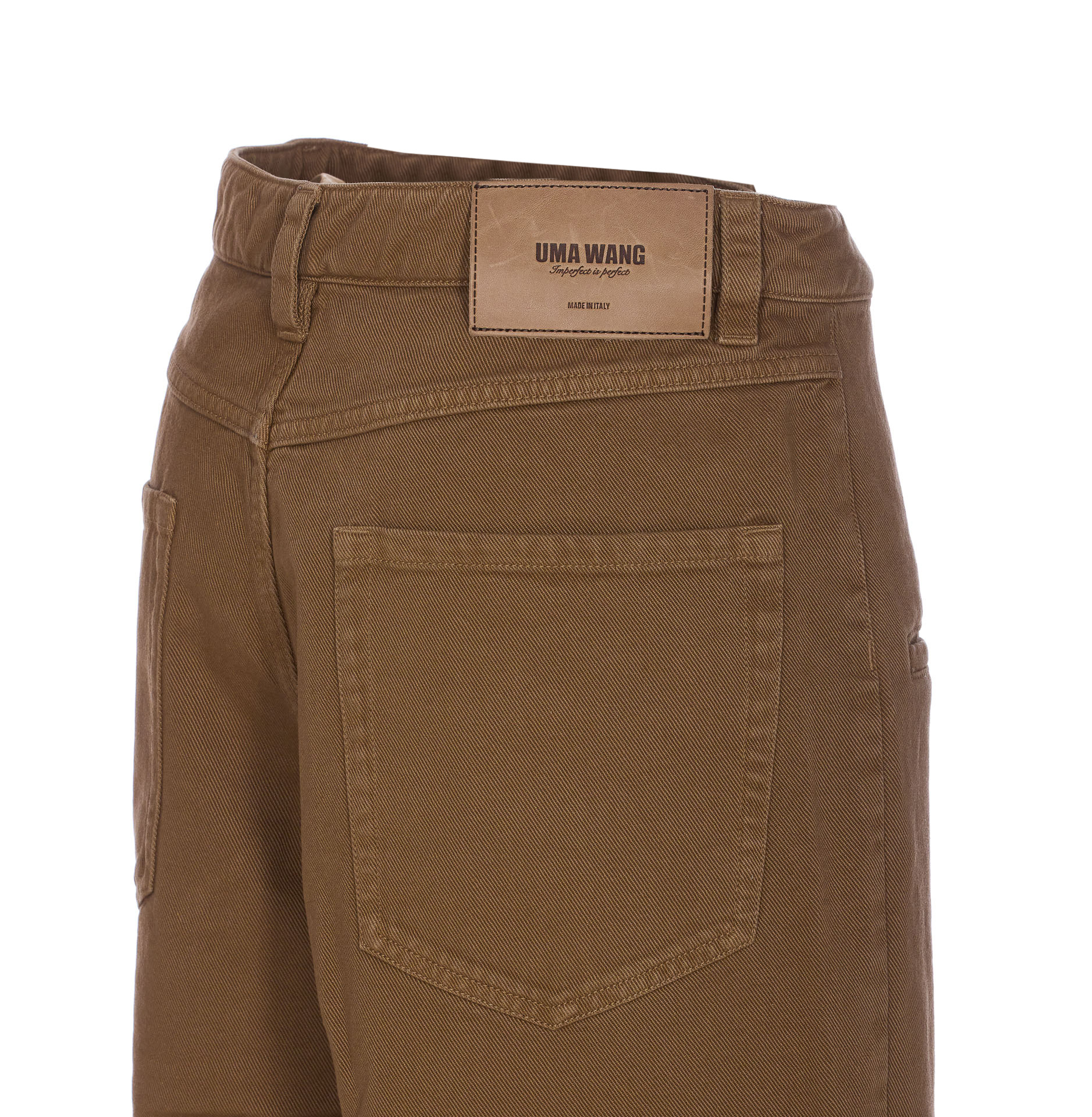 Uma Wang Wide Leg Regular Fit Trousers With Pockets In Brown