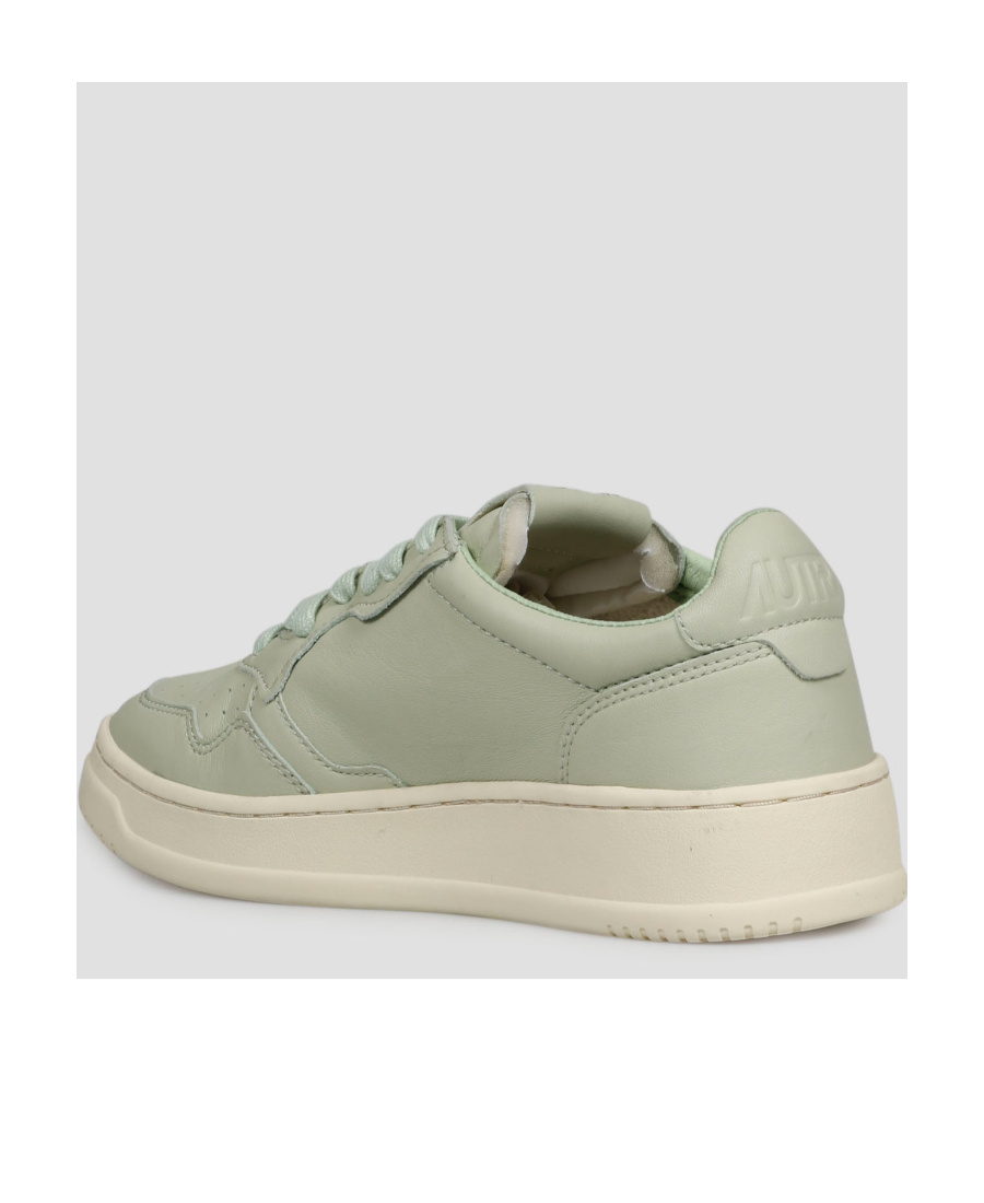 Autry Green Leather Sneaker In Nude